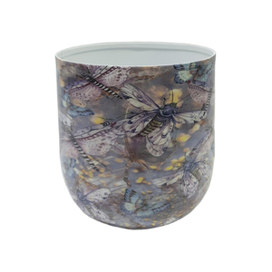 Maceta Redonda de Hierro para Decoración de Jardín, con Adhesivo con Diseño de Limón, Macetas Esmaltadas para Uso en Interiores y Decoración del Hogar, Hechas a Mano - Product Image 3
