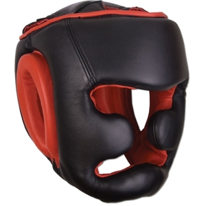 Professional Boxing <b>Head</b> Guard Black Red PU Leather Protective <b>Training</b> Equipment for Sparring and Workout All Seasons Use - Product Image 1