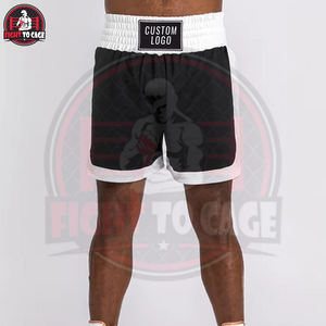 Boxing <b>Shorts</b>, Black & <b>White</b> Color Fight Trunks for Training & Competition Breathable Polyester Boxing Training Gear for Autumn - Product Image 4