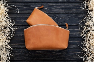 Bolsa de maquillaje de cuero Vintage para mujer, organizador de cosméticos de cuero Vintage, cremallera para viaje, bolsa de cosas versátil para mujer, 2017 - Product Image 2