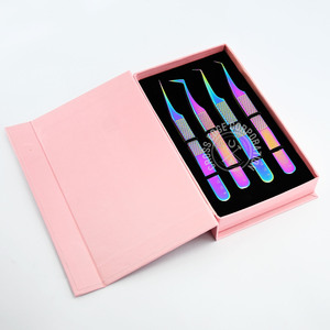 Pince à épiler multi-couleurs pour extension de cils Pointe en fibre Acier inoxydable Pointe pointue Outil de maquillage pour cils 45 Pince à épiler à isolation à 90 degrés - Product Image 2