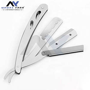 Rasoir droit manuel professionnel pour barbier |   Couteau à raser pliable en acier inoxydable, rasoir à lame droite pour salon - Product Image 4