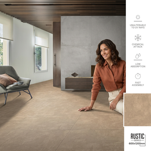 Vistaar Rustic Grey Porcelain Tiles 20mm 600x1200mm Anti-Slip Swimming <b>Pool</b> Tile for Villa Outdoor Flooring Projects - Product Image 1