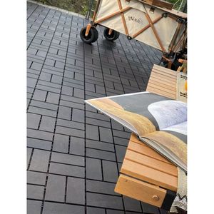 44-Pack <b>Plastic</b> Interlocking Deck <b>Tiles</b> 12\"x12\" Square Waterproof Patio Deck <b>Tiles</b> All Weather Use for Outdoor Indoor Decks - Product Image 1