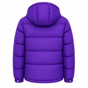 Men's Hooded Puffer <b>Jacket</b> Plain Dyed Custom Design <b>Winter</b> Quilted Padded Breathable <b>Waterproof</b> Outerwear - Product Image 2