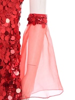 Costume Hippie à paillettes pour femmes Mini robe avec manches évasées amovibles pour les années 70 Disco Costume Dance Prom Parties Party Performance