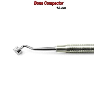 Instrument de compactage osseux dentaire ergonomique avec poignée moletée argentée, outil chirurgical manuel de classe I certifié CE - Product Image 2