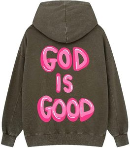 Sudadera con capucha cristiana personalizada con estampado de versículos bíblicos de Jesús, Dios es bueno, sudadera vintage con estampado, nuevos diseños de sudaderas con capucha. - Product Image 2
