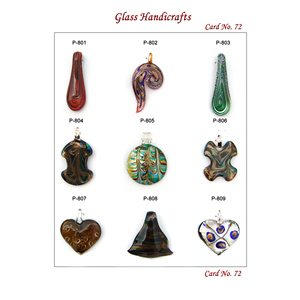 Breloques en verre artisanal indien avec feuille d'or, styles de pendentifs variés pour la création de bijoux, fournitures d'artisanat, vente en gros d'usine - Product Image 2