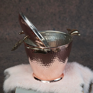 Bac à glace de luxe au design martelé, idéal pour bar à domicile élégant et cadeaux pour occasions spéciales, refroidisseur à vin d'Inde - Product Image 1