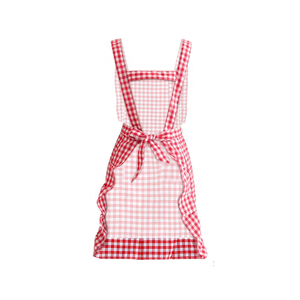 Delantal clásico bordado de algodón ligero con diseño de espalda cruzada estilo minimalista logotipo personalizado ropa de trabajo de cocina para mujer - Product Image 1