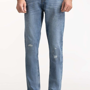 Blue Wash Denim Jeans for <b>Men</b> Casual Fashion Wear <b>Men</b> <b>Stretch</b> Denim Jeans Slim Fit Comfortable Pants - Product Image 1