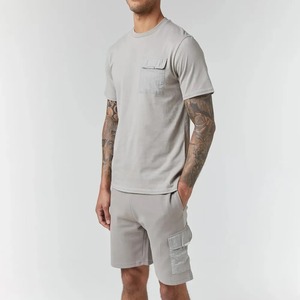 Ensemble décontracté tendance deux pièces pour homme, short et t-shirt, été, sur mesure, grande taille, séchage rapide, tissu éponge respirant - Product Image 3