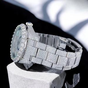 นาฬิกาเพชรโมอิสซาไนต์ขายดีสำหรับผู้ชายและผู้หญิง ดีไซน์สไตล์ฮิปฮอป โทนสีเงิน พร้อมคุณสมบัติกันน้ำ - Product Image 3