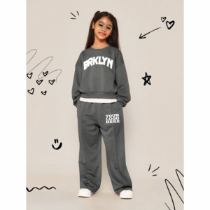 Ensemble de vêtements pour enfants avec logo imprimé en relief personnalisé, ensembles de survêtements pour enfants, sweats à capuche et pantalons de jogging pour garçons, ensembles 2 pièces - Product Image 5