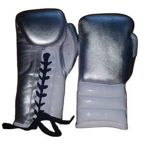 Gants de boxe professionnels en cuir PU noir, 1 paire, personnalisables, pour MMA et sacs de frappe, légers et respirants, vente en gros - Product Image 1