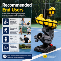 Mini machine à balles de pickleball, alimentation des balles en 5 secondes, angle et direction réglables pour la pratique individuelle des débutants, vente en gros et au détail, entraînement