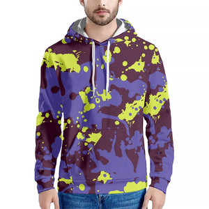 Nouveau sweat à capuche tie-dye personnalisé pour homme, pull décontracté en tricot, imprimé spirale jaune et bleu, style poche, sweats à capuche pour homme - Product Image 2