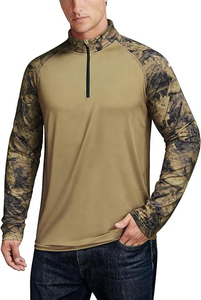 <b>Men's</b> Camouflage Raglan Sleeve Quarter Zip Pullover Long Sleeve Quick Dry <b>Stretch</b> UPF50 Sun Protection Casual <b>Shirt</b> - Product Image 5