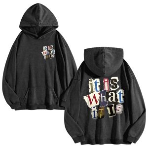 Sudaderas con Capucha Gráficas para Hombre, Lavado Ácido, 100% Algodón, Estilo Vintage, Oversize, Streetwear, Sudadera con Capucha, Hip-Hop, Holgada, Gótica, Unisex - Product Image 1