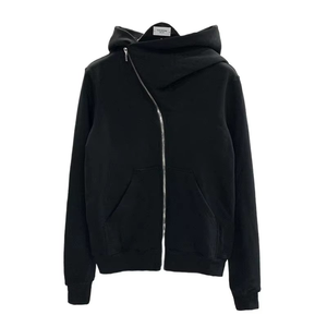 Sweat à capuche en molleton noir pour homme, logo brodé, style streetwear, vêtement d'hiver, coupe classique, manches classiques, 100% molleton - Product Image 1