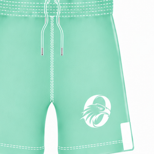 Pantalones Cortos de Rugby Verde Menta y Blanco, Cintura Elástica con Cordón, Ropa Deportiva Ligera para Entrenamiento, Partido y Equipo - Product Image 4