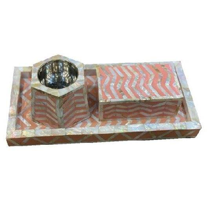 Plateaux décoratifs et coffret à bakhoor en bois de graines de luxe avec incrustations de os, de haute qualité, parfumés à la rose et au bois de santal, pour la maison, les entreprises, les Émirats arabes unis, l'Arabie saoudite, le Qatar - Product Image 2
