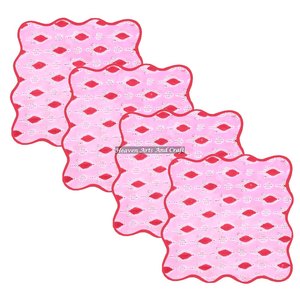 Coloured Cotton Fabric High Quality Low Price Scallop Napkins 100% Cotton Made Premium Quality <b>Table</b> Napkin Indian Customizable - Product Image 2