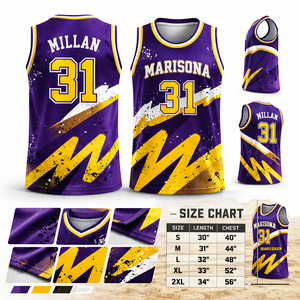 Camiseta de Baloncesto Personalizada, 100% Poliéster, Secado Rápido, Transpirable, Bordada, Tallas Grandes, Corte Atlético, Fabricante de Marca Privada para Equipos - Product Image 2