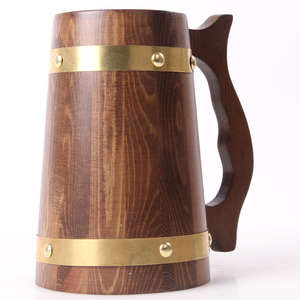 Juego de Tazas de Leche de Madera Tradicionales Ecológicas, Talladas, para Camping, Taza de Madera Grabada, Jarra de Madera, Taza de Café de Madera - Product Image 1
