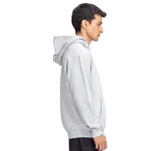 Sweat à capuche pour homme, coupe classique, en tissu polaire gris, imprimé sur la poitrine, style streetwear décontracté, confortable, OEM ODM, vente en gros - Product Image 3