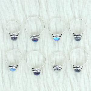 En gros, Bagues torsadées minimalistes faites à la main, style bohème, en laiton, serties de strass en cristal et de pierres créées en laboratoire, avec serti clos chrétien vintage - Product Image 3