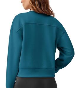 New Collection Winter Knitted OEM Service Long Sleeve Neck Shoulder Slope Solid Comfortable Casual Women's Sweatshirt Bangladesh - Product Image 2