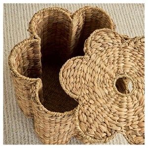 Cesta de Almacenamiento Infantil Ecológica de Jacinto de Agua con Tapa, Cesta Organizadora de Juguetes Tejida, Cesta de Lavandería Hecha a Mano para Guardería, Venta al por Mayor - Product Image 3