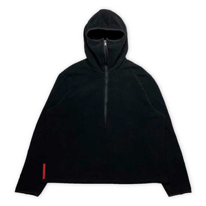 OEM Custom Logo <b>Men</b> <b>Face</b> <b>Mask</b> Full Zip Balaclava Hoodie Full Coverage Kangaroo Pocket Blackout Pullover 100% Cotton Winter - Product Image 2