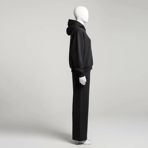 Ensemble de survêtement gris foncé surdimensionné pour homme, sweat à capuche et pantalon de survêtement en molleton épais, tenue décontractée 2 pièces, streetwear confortable - Product Image 5