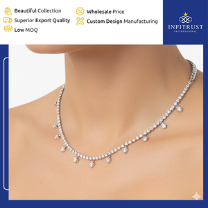 Collar con Colgante de Diamantes de Plata de Ley 925 Hecho a Mano y Personalizable con Certificación IGI, Claridad VVS Excelente, Superventas - Product Image 5
