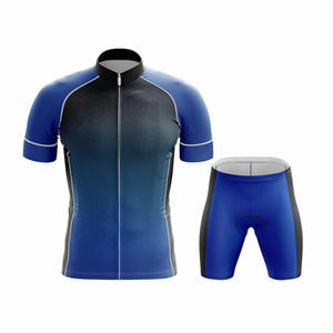 Black Blue Color Unisex Adult's Cycle Racing Uniform Sets Stretchy <b>Knitted</b> Fabric Zipper Up Jacket Youth Cycling <b>Kits</b> - Product Image 1
