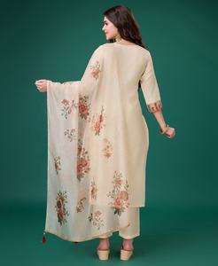 Salwar Kameez Dupatta de Viscosa Pura con Bordado Indio Moderno, Secado Rápido, para Mujer, para Fiestas, Todas las Temporadas, Corte Regular - Product Image 3