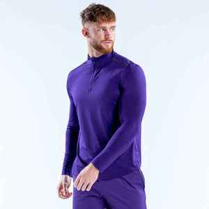 Men's Purple <b>Collarless</b> Breathable ODM Sporty Casual <b>Shirt</b> Knitted Quick Dry Sleeveless Summer Wear - Product Image 4