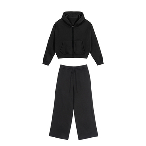 LAYENNE Tuta Sportiva di Alta Qualità, Set Due Pezzi con Felpa e Pantaloni, Logo Ricamato Personalizzato, Completo con Cappuccio per <span class=keywords><strong>Uomo</strong></span> - Product Image 2