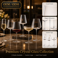 Ensemble de verres à vin en cristal avec logo personnalisé et coffret cadeau de luxe, verrerie haut de gamme pour hôtel, mariage, banquet, événement, bar et cadeaux d'entreprise