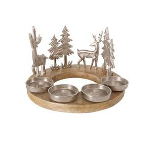 Modern Metal And Wooden <b>Christmas</b> Decor Centerpiece Enhancing Contemporary Interiors With Warm Festive Appeal - Product Image 1