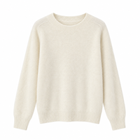 Pull en laine mérinos, cachemire et soie, style coréen, doux et moelleux, col rond, couleur unie, pour femme, chic et décontracté