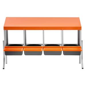 Cajas de Anidación para Gallinas Naranja, 4 Compartimentos, Acero Galvanizado, Plástico de Alta Resistencia, Fácil Recolección de Huevos, Jaulas para Animales con Sistema de Desplazamiento - Product Image 1