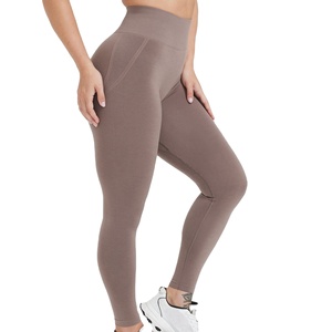 Hot Sale Lightweight Casual Fitness Wear Women Mid-Waisted <b>Knee</b>-<b>Length</b> <b>Leggings</b> Elastic Yoga Pant SpandexPolyester MADE - Product Image 1
