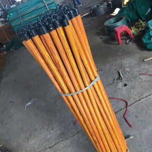 Manche de balai en bois naturel de 120 cm, grain de bois naturel, écologique, avec tête en PVC et pelle à poussière – Vente directe usine - Product Image 3