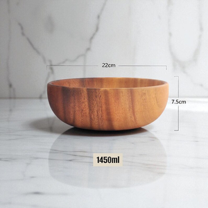 Ensaladera Artesanal de Madera de Acacia Rústica – Decoración para Cocina Estilo Granja - Product Image 6