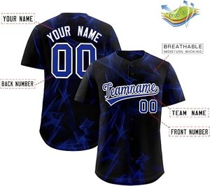 Camiseta de béisbol unisex personalizada con estampado por sublimación, nombre/número/logotipo personalizado, cuello en V, manga corta, deportiva, que absorbe la humedad - Product Image 2