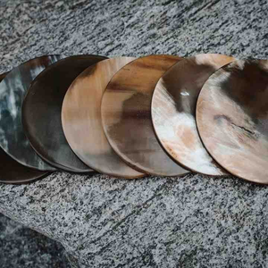 Handcrafted Horn <b>Coasters</b> with Premium Shine Elegant <b>Drink</b> <b>Coasters</b> Made from Natural Horn Decorative Artisan Horn <b>Coaster</b> Set R - Product Image 1